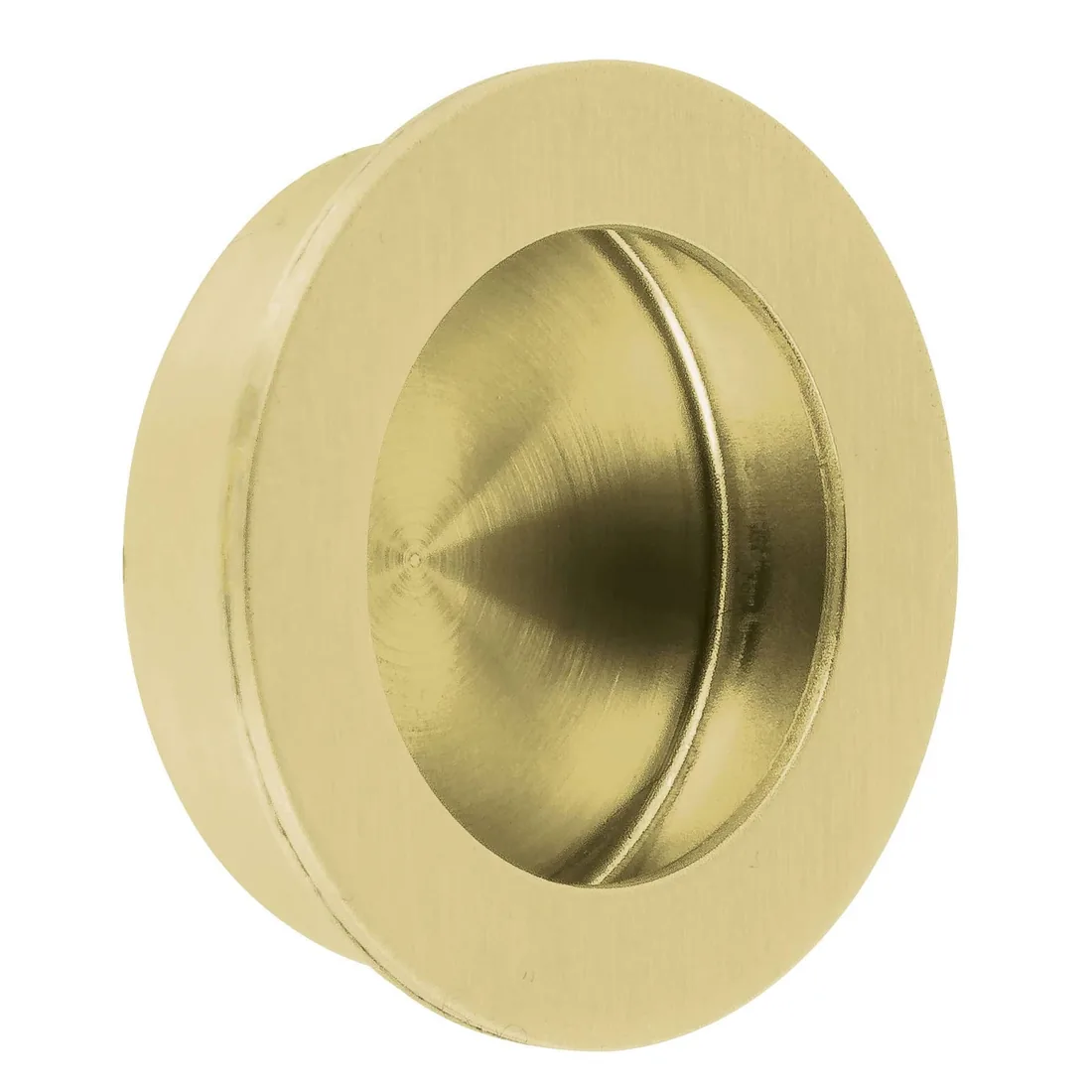 Jaladera de embutir circular No. 2, latón brillante, HERMEX