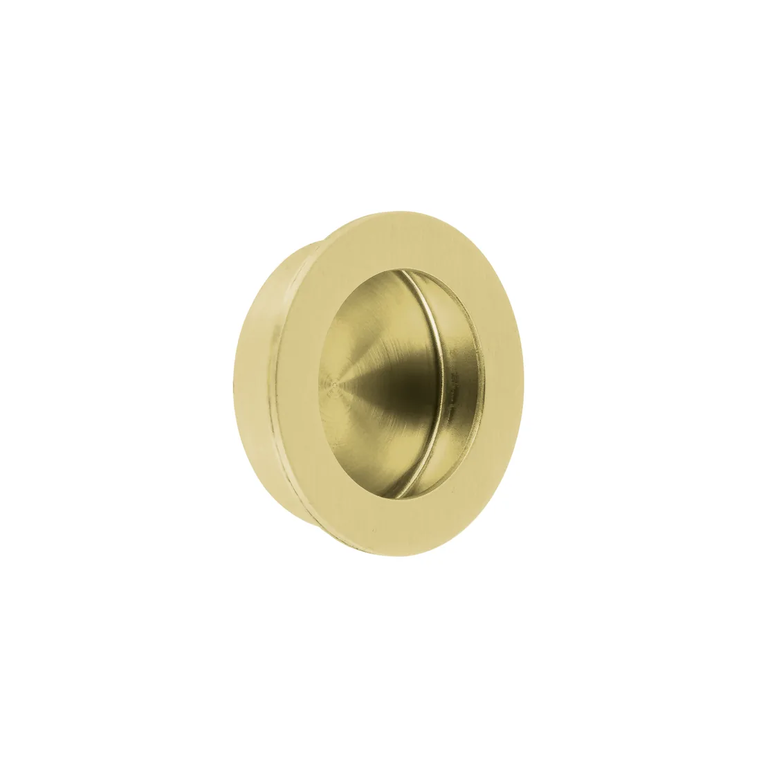 Jaladera de embutir circular No. 3, latón brillante, HERMEX