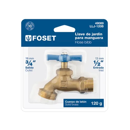Llave para manguera, latón, 120g, 1/2', blíster, FOSET