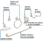 Juego de 6 accesorios para baño, níquel satín, FOSET AQUA 2