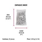 Bolsa 2 bisagras parche de 7 cm, níquel satinado, HERMEX 6