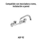 Cuello corto para mezcladora de fregadero, cromo, AQUA 4