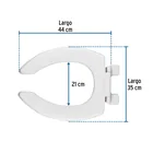 Asiento alargado sin tapa para taza fluxómetro, blanco, AQUA 2