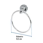 Toallero de argolla, chapetón redondo, cromo, FOSET AQUA 3