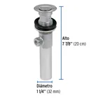 Contra para lavabo, con rebosadero,sistema automático, cromo 3