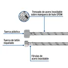 Manguera p/WC, acero inox, 1/2'x7/8', 35 cm, plástico/latón 2