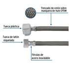 Manguera p/WC, vinilo gris, 1/2'x7/8', 60cm, plástico/latón 2