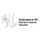 Extensión doméstica aterrizada 4 m blanca con clavija plana 2