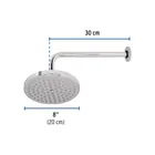 Regadera cromo 8' plato redondo, con brazo, FOSET ELEMENT 5