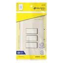 PA-APTR-BI | Placa armada 3 interruptores, marfil, Volteck