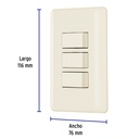 PA-APTR-BI | Placa armada 3 interruptores, marfil, Volteck