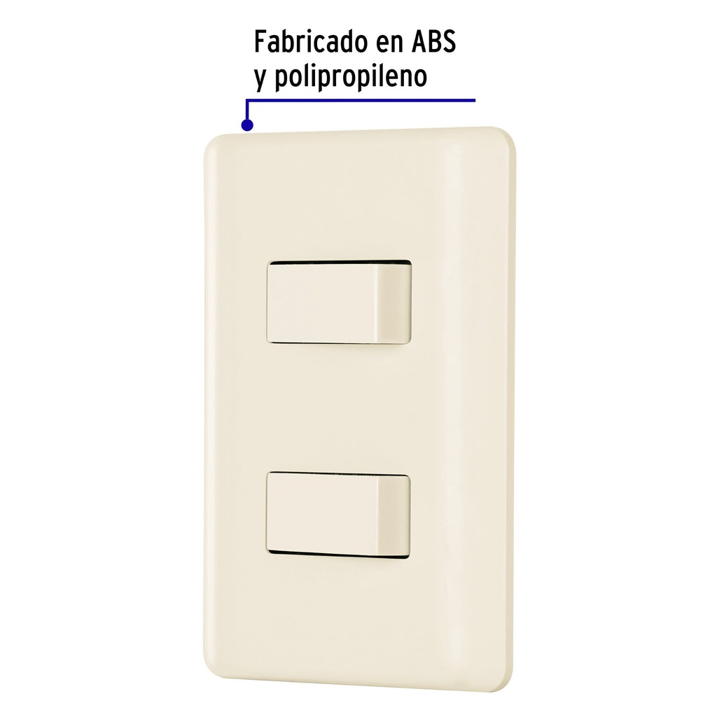 PA-APDO-EBI | Placa armada 1 interruptor y 1 escalera, marfil, Basic
