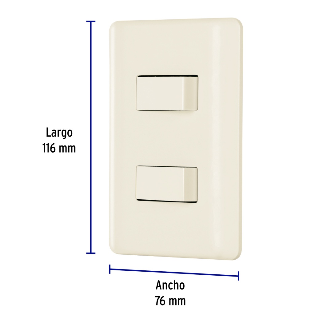 PA-APDO-EBI | Placa armada 1 interruptor y 1 escalera, marfil, Basic