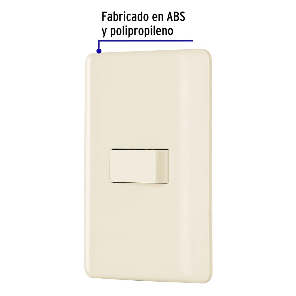 PA-APSE-BI | Placa armada 1 interruptor sencillo, marfil, Volteck