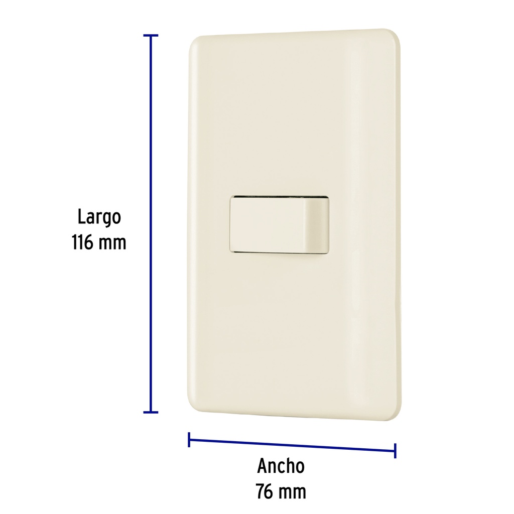 PA-APSE-BI | Placa armada 1 interruptor sencillo, marfil, Volteck