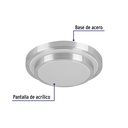 PLA-703L | Luminario LED 18 W plafón decorativo metálico luz día, Basic
