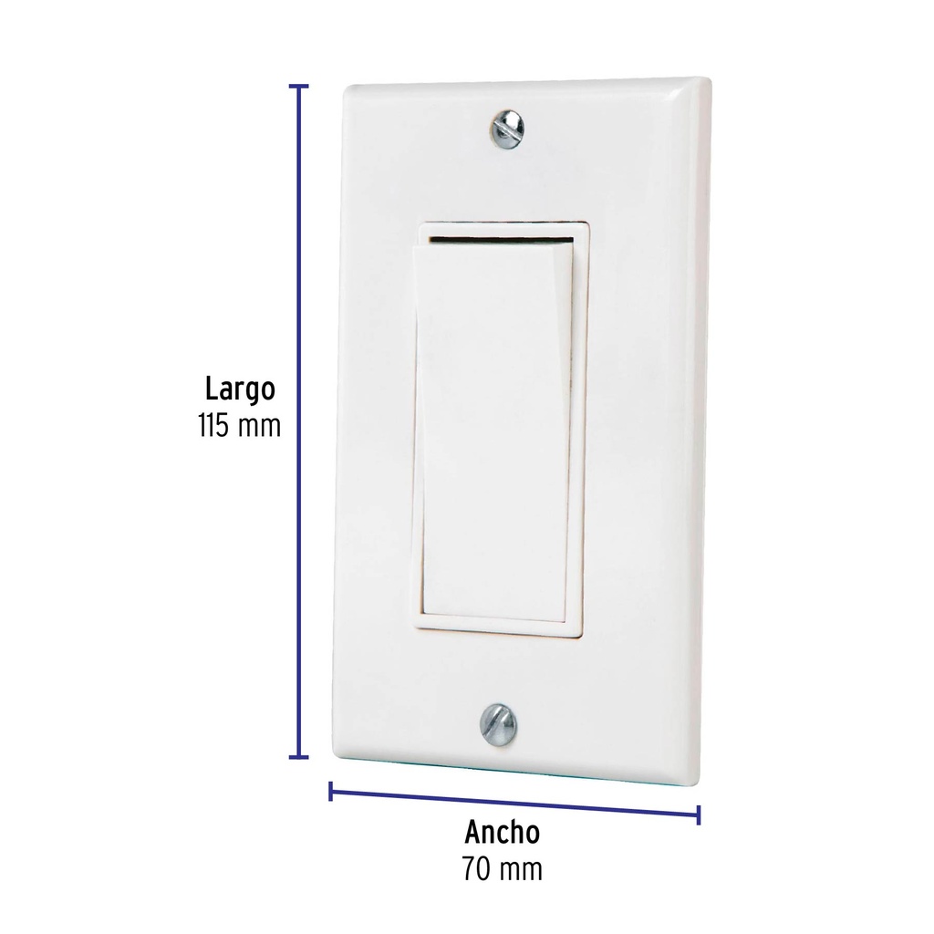 PA-APSE-CLP | Placa armada con interruptor sencillo Classic, Volteck