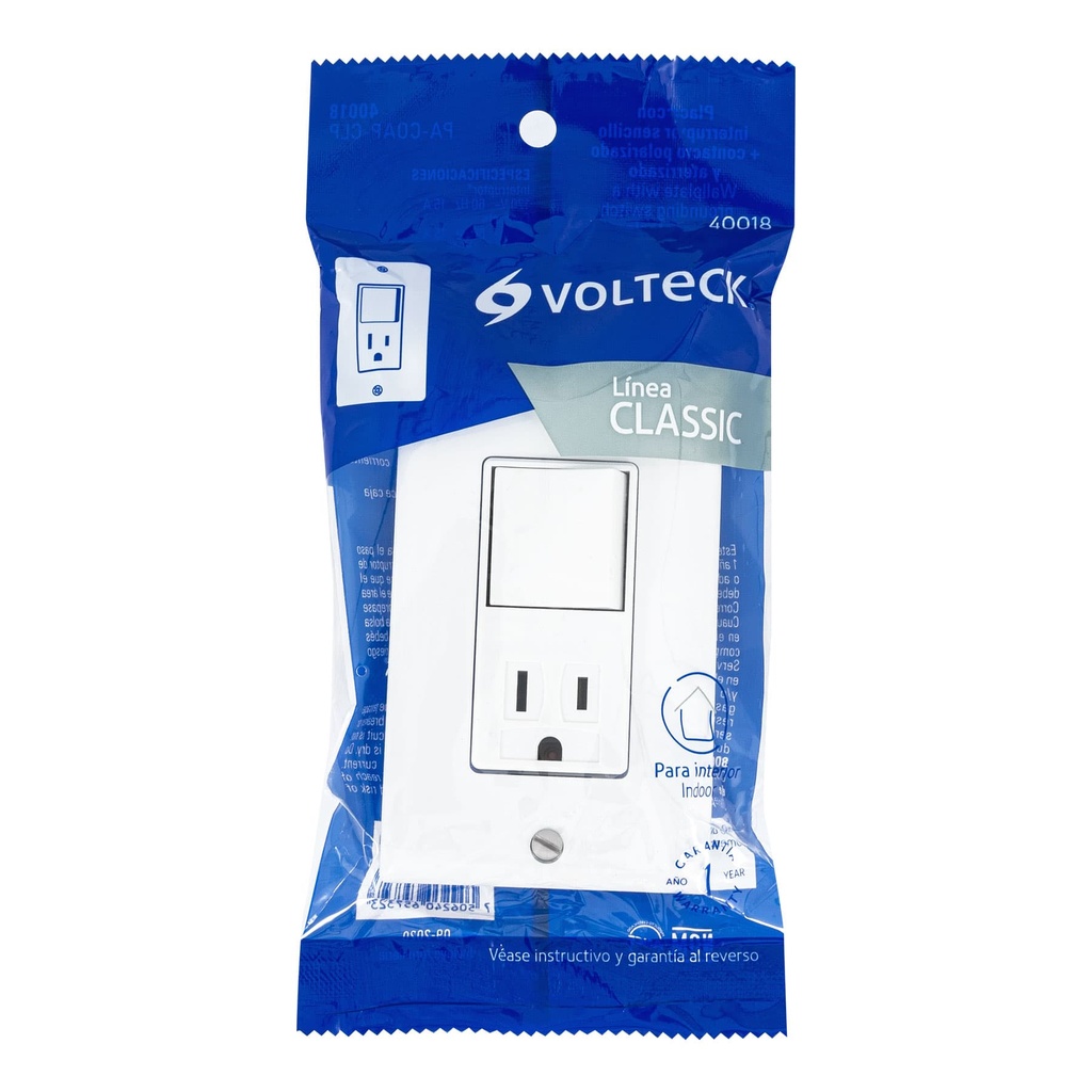 PA-COAP-CLP | Placa armada contacto e interruptor Classic, Volteck