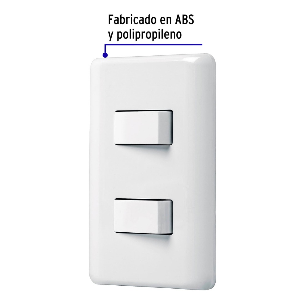 PA-APDO-B | Placa armada con 2 interruptores sencillos, Volteck Basic
