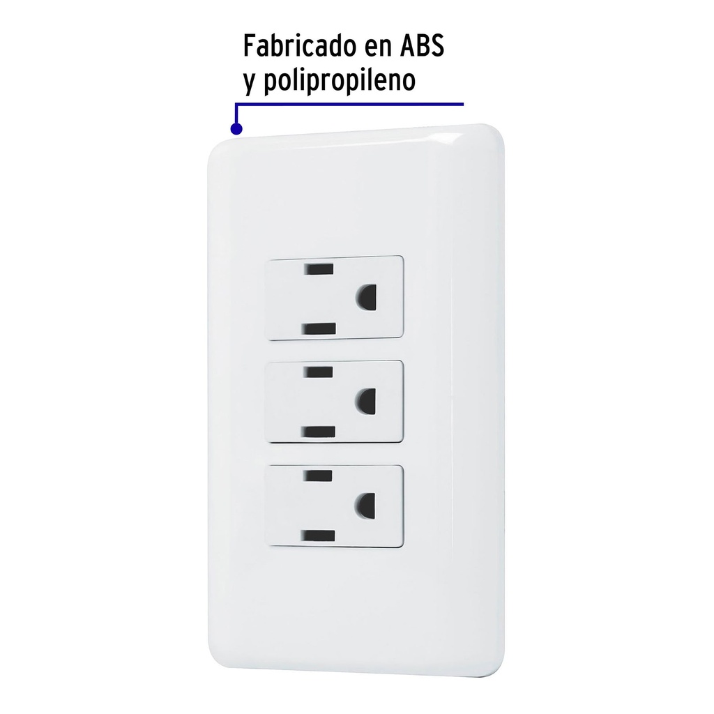 PA-COTR-B | Placa armada con 3 contactos, Volteck Basic