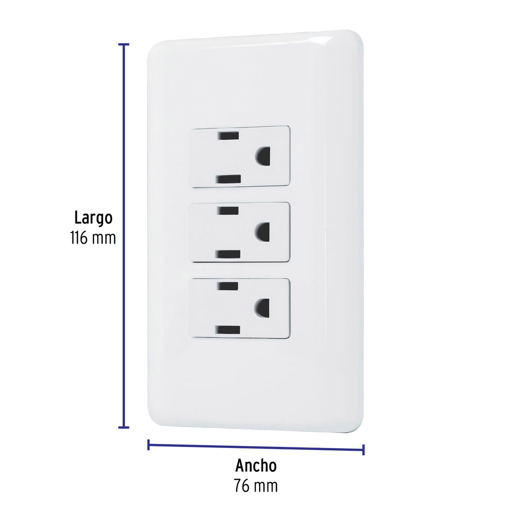 PA-COTR-B | Placa armada con 3 contactos, Volteck Basic