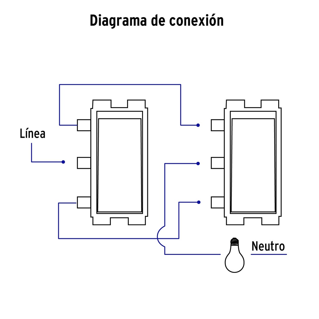 PA-APSE-EB | Placa armada con 1 interruptor de 3 vías, Volteck Basic