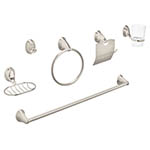 AQA-4003N | Juego de 6 accesorios p/baño satín chapetón ovalado, Aqua