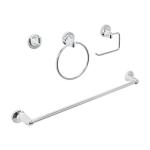 AQA-4004 | Juego de 4 accesorios para baño metálicos, Foset Aqua