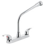 AQF-90 | Mezcladora inox 8' p/fregadero, cuello cobra, palanca, Aqua