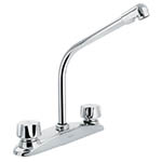 AQF-94 |  Mezcladora inox 8' p/fregadero, cuello cobra, hex Aqua