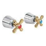 AQMR-61G | Juego de 2 manerales grandes, cruceta, Cromo-Oro, Foset Aqua