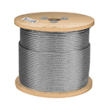 CAB-1/4R3 | Metro de cable rígido 1/4' de acero 7x7 hilos, 300 m, Fiero