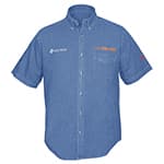 CAM-MEZ-CXL | Camisa de mezclilla para caballero, manga corta, talla EG