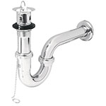 CE-207 | Céspol p/lavabo latón c/contra, tapón y cadena, cromo,1-1/4'