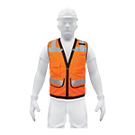 CHS-800N-M | Chaleco seguridad reforzado naranja con bolsas, M, Expert