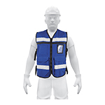 CHS-900AR | Chaleco brigadista con cintas reflejantes, color azul rey
