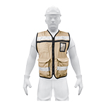 CHS-900B | Chaleco brigadista con cintas reflejantes, color beige