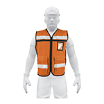 CHS-900N | Chaleco brigadista con cintas reflejantes, color naranja