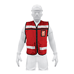 CHS-900R | Chaleco brigadista con cintas reflejantes, color rojo