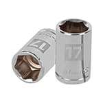D-1217-M | Dado de 17 mm, 6 puntas, cuadro 1/2', Truper