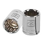 D-1223-EM | Dado de 23 mm, 12 puntas, cuadro 1/2', Truper