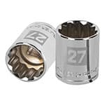 D-1227-EM | Dado de 27 mm, 12 puntas, cuadro 1/2', Truper