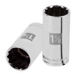 D-1236-EL | Dado largo de 1-1/8', 12 puntas, cuadro 1/2', Truper