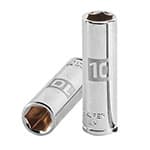 D-1410-LM | Dado largo de 10 mm, 6 puntas, cuadro 1/4', Truper
