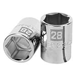 D-3428-M | Dado de 28 mm, 6 puntas, cuadro 3/4', Truper