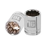 D-3816-M | Dado de 16 mm, 12 puntas, cuadro 3/8', Truper
