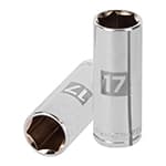 D-3817-HM-L | Dado largo de 17 mm, 6 puntas, cuadro 3/8', Truper