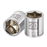 D-3820-HM | Dado de 20 mm, 6 puntas, cuadro 3/8', Truper