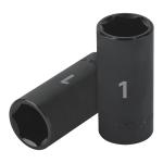 D-7332-HL | Dado largo impacto de 1', 6 puntas, cuadro 1/2', Truper