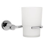 ELA-71 | Portavaso cepillero cromo con vaso de vidrio, Foset Element